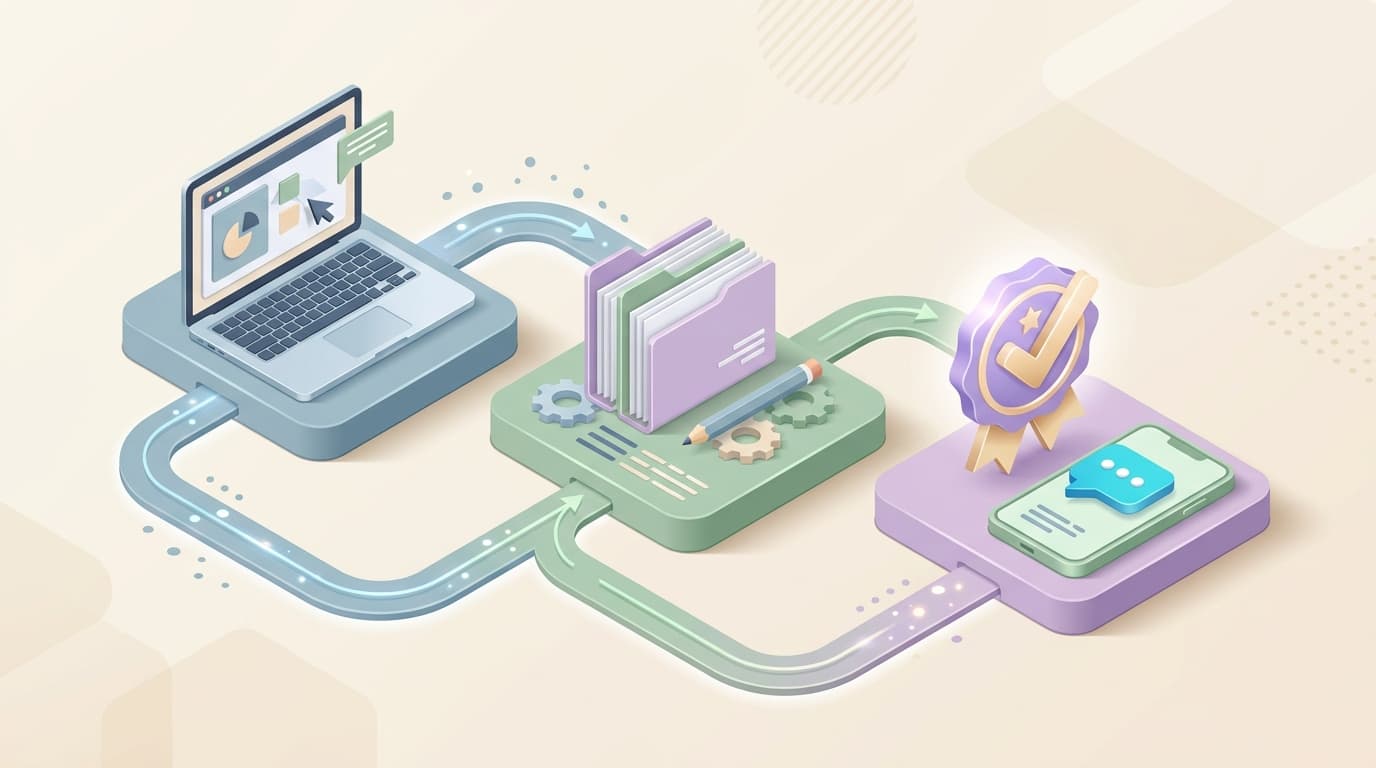 Ilustração do fluxo de contratação e acompanhamento